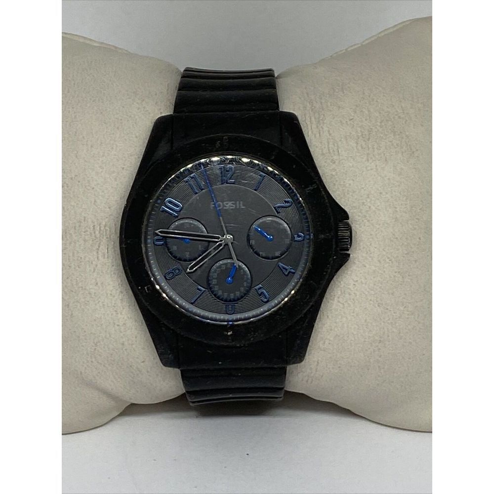 Fossil Poptastic Sport FS5222 Mens Black Silicone Analog Dial Quartz Watch KS719